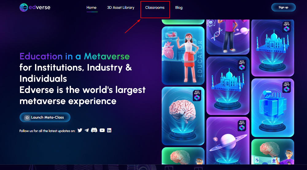 Steps to access metaverse classroom